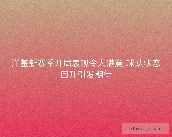 洋基新赛季开局表现令人满意 球队状态回升引发期待